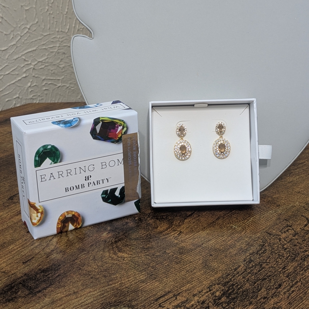 Bomb Party Smokey Topaz Earrings